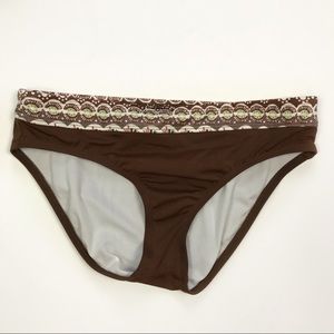 Athleta Mediterranean Paisley Brown Bikini Bottoms